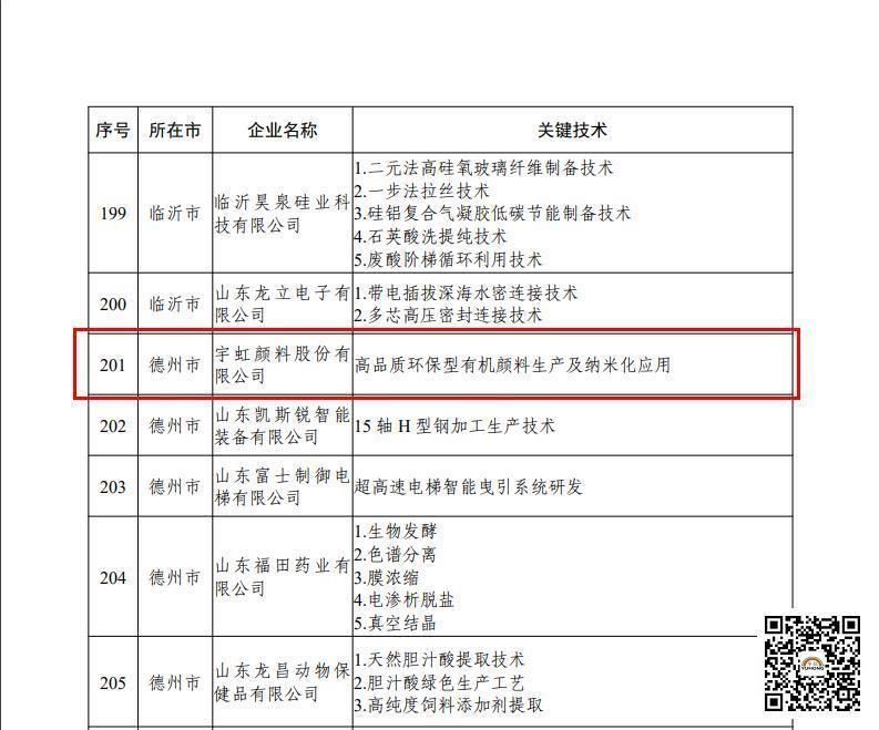 【喜报】91视频网页版进入页面颜料股份有限公司被认定为2022年“山东省一企一技术”研发中心